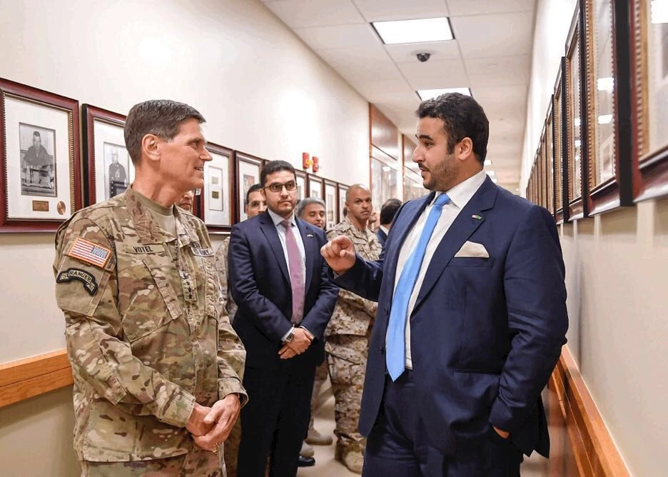 Saudi Arabia’s US Ambassador Prince Khalid bin Salman toured the US Central Command (CENTCOM) in Tampa, Florida. (Photo courtesy: @kbsalsaud)