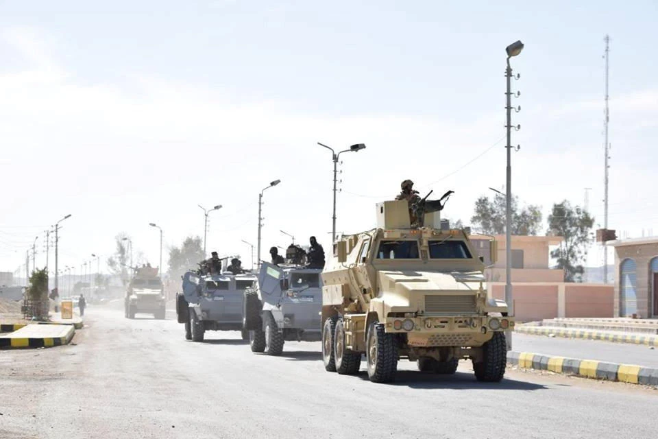 Vehicles of Egyptian Army and police special forces are seen in the troubled northern part of the Sinai peninsula during a launch of a major assault against militants, in Al Arish, Egypt. (Reuters)