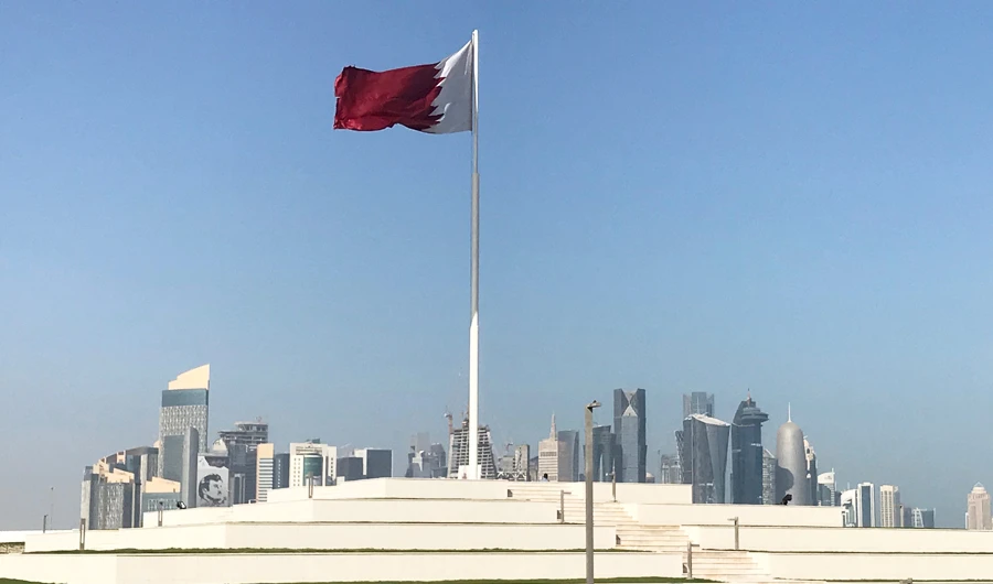 The Qatari flag is seen at a park near Doha Corniche, in Doha, Qatar . (REUTERS/File Photo)