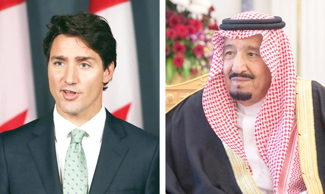 King Salman (right) and Prime Minister Justin Trudeau.