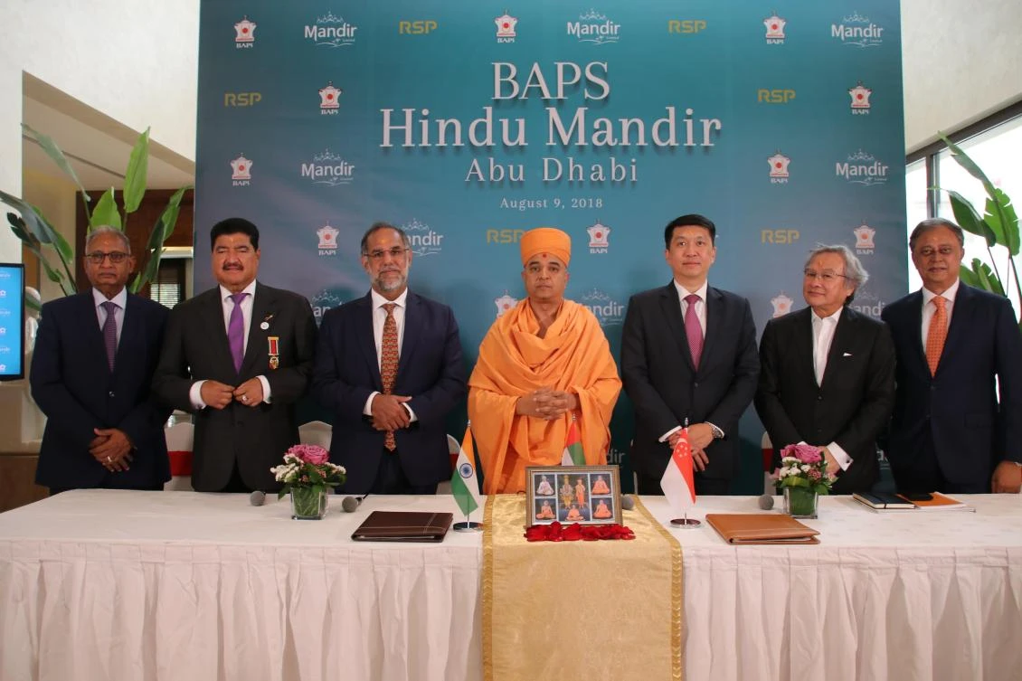 The signing ceremony in Dubai was attended by Navdeep Singh Suri, India’s ambassador to the UAE, and Samuel Tan Chi Tse, Singapore’s ambassador to the UAE. (AN Photo)