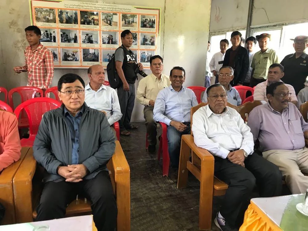 Bangladesh Foreign Minister A.H. Mahmood Ali visiting Myanmar’s Rakhine state. (Photo courtesy / Bangladesh Foreign Ministry)