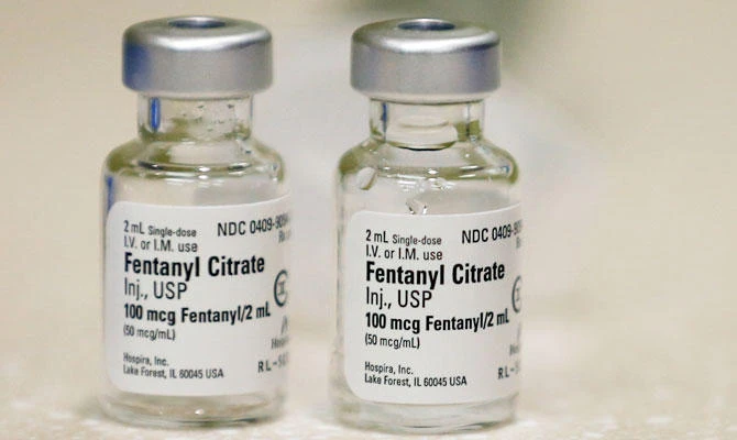 In this June 1, 2018 file photo, small vials of fentanyl are shown in the inpatient pharmacy at the University of Utah Hospital in Salt Lake City. (AP)