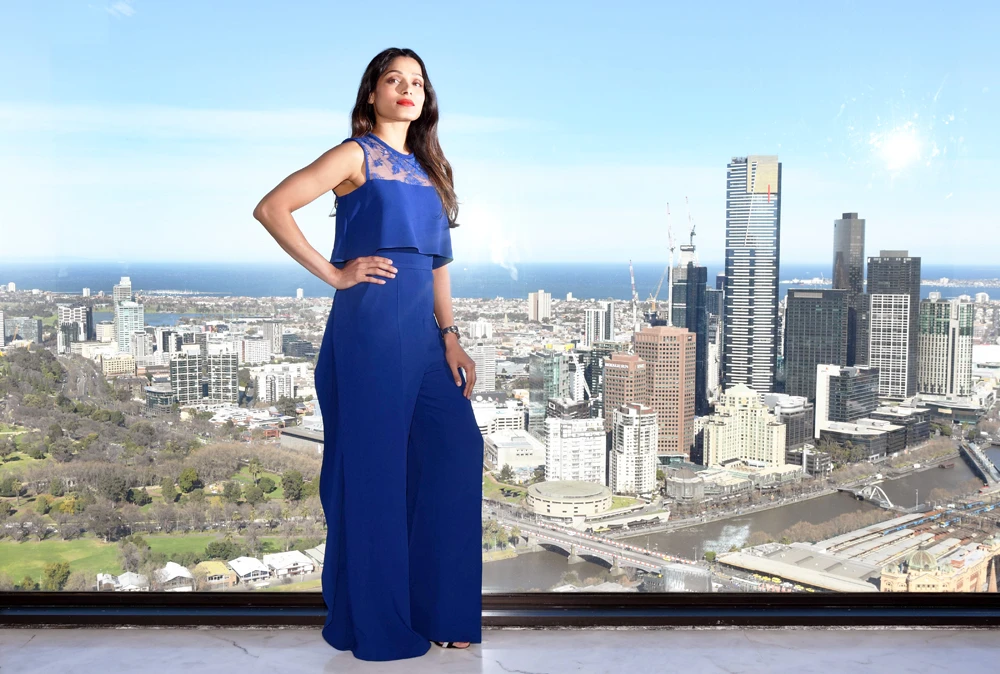Freida Pinto stuns in Elie Saab at Melbourne festival