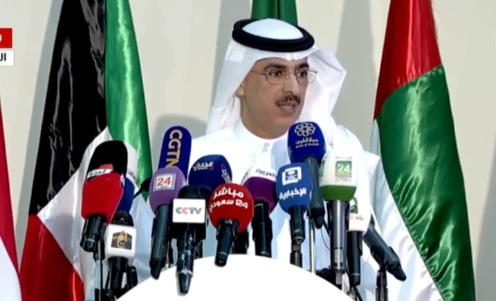 JIAT spokesman Mansour Al-Mansour confirmed airstrikes on a crowded market in Yemen was targeting Houthi militia. (Screengrab courtesy of Al-Ekhbariya)