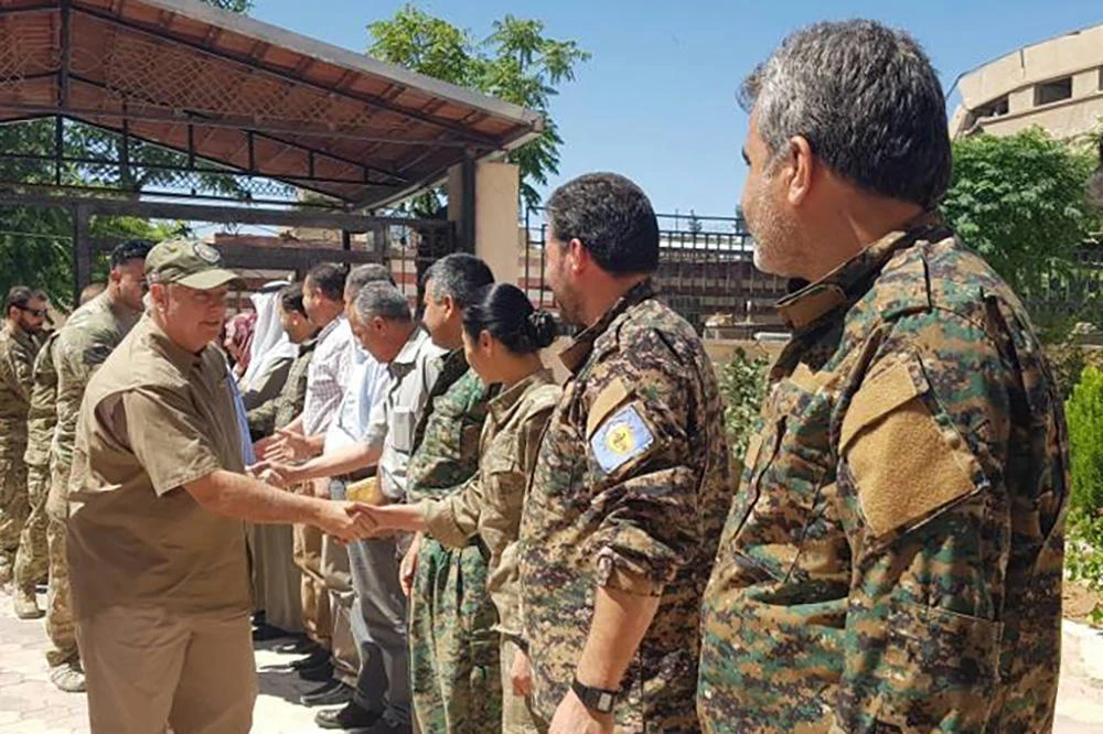 Members of the Manbij Military Council (MMC) affiliated with the Syrian Democratic Forces (SDF). (AFP)