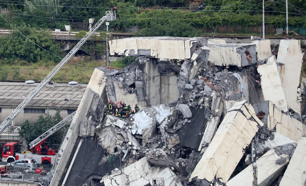 Italy motorway bridge collapses over Genoa, 35 feared dead