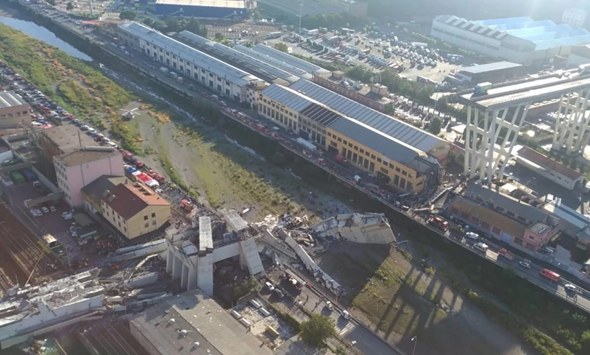 Italy’s government blamed the firm that operated the collapsed Genoa bridge for the disaster in which at least 39 people died. (AFP)