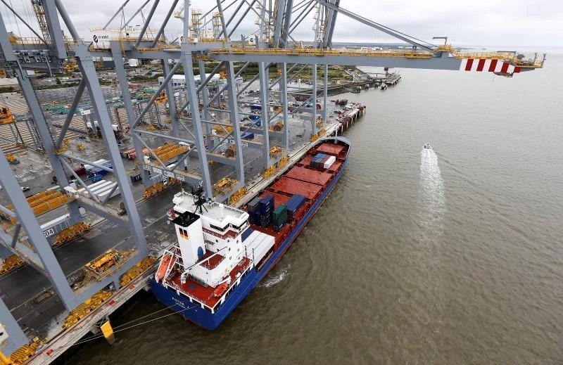 DP World said it posted a net profit attributable to owners of the company of $593 million in the first half of the year. (Reuters)