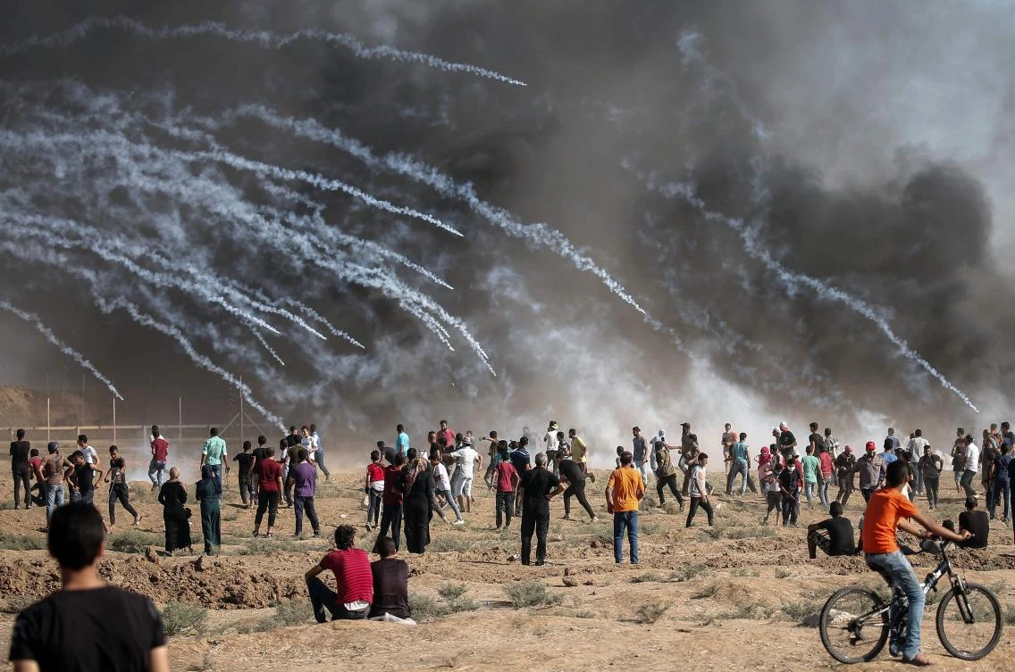 Nearly 300 people were also injured during the Friday protests in Gaza. (AFP)
