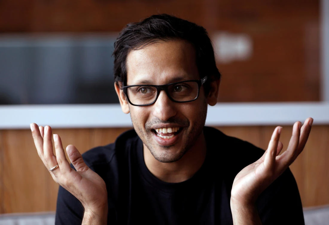 Nadiem Makarim, founder of the Indonesian ride-hailing and online payment firm Go-Jek outlines his company's targets. (Reuters)
