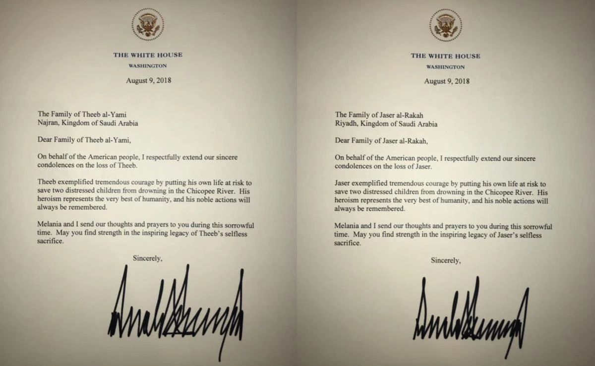 US President sends condolences to families of Saudi students who drowned saving children in Massachusetts