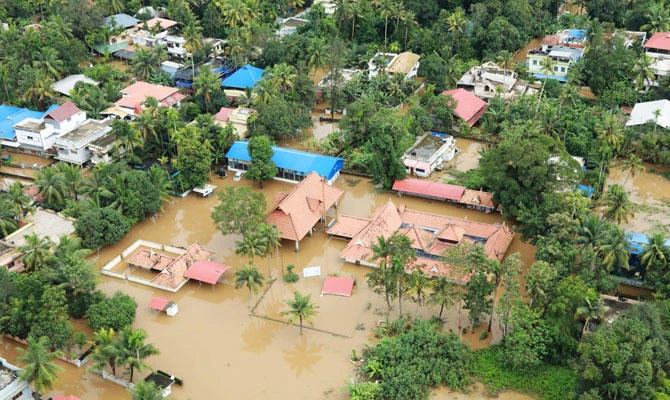 This picture taken on August 18, 2018 shows a view of a flooded area in the north part of Kochi, in the Indian state of Kerala. (AFP)