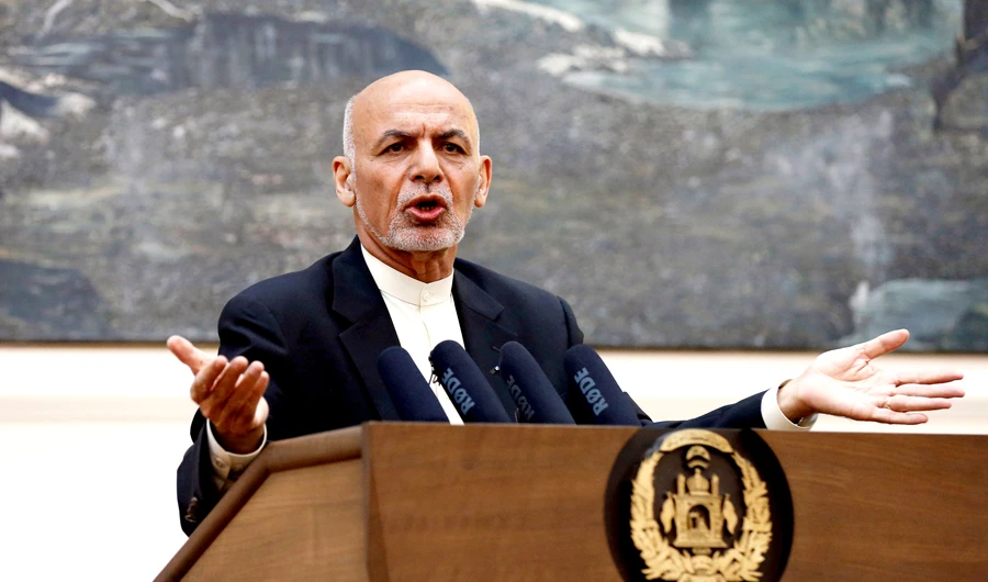 Afghan President Ashraf Ghani speaks during a news conference in Kabul, Afghanistan on July 15, 2018. (REUTERS)
