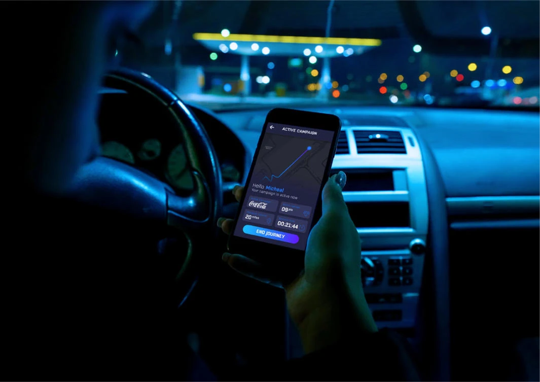 A startup is test-running a blockchain-based technology that could help people turn their cars into mobile advertising vehicles. (Supplied)