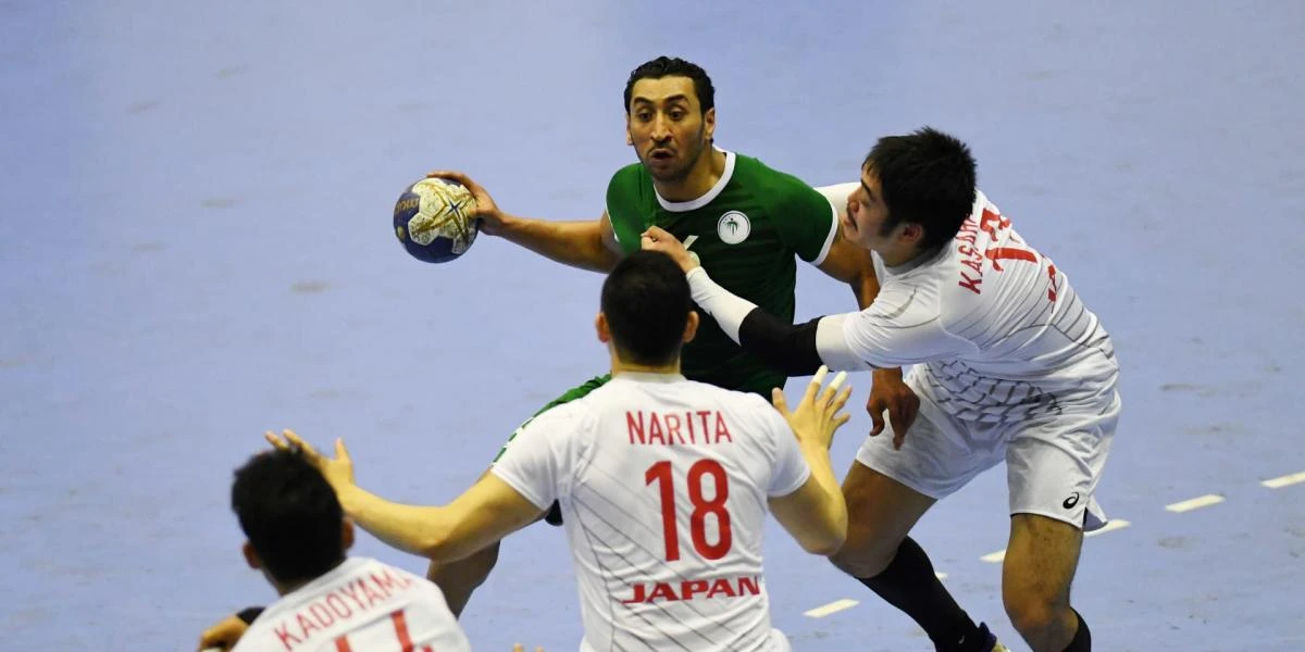 The Saudi Arabian handball team conceded twice in the final 96 seconds against Japan on Monday night to tie. (Courtesy of Asian Games)