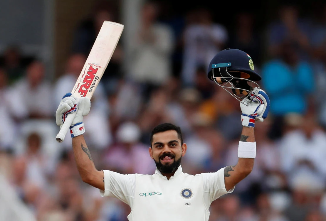 India's Virat Kohli celebrates his century at Trent Bridge. (Action Images via Reuters)