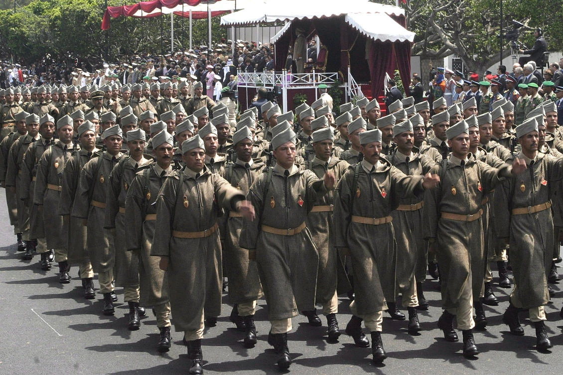 In this May 14, 2006 file photo, Moroccan Army soldiers parade during celebrations to mark the 50th anniversary of the Moroccan Royal Armed Forces. (AP File Photo)