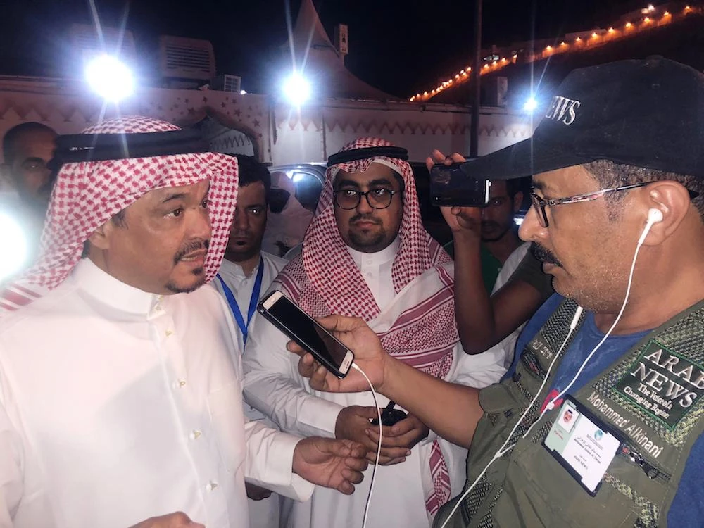 Hajj Minister Mohammed bin Saleh Banten speaks with Arab News. AN photo