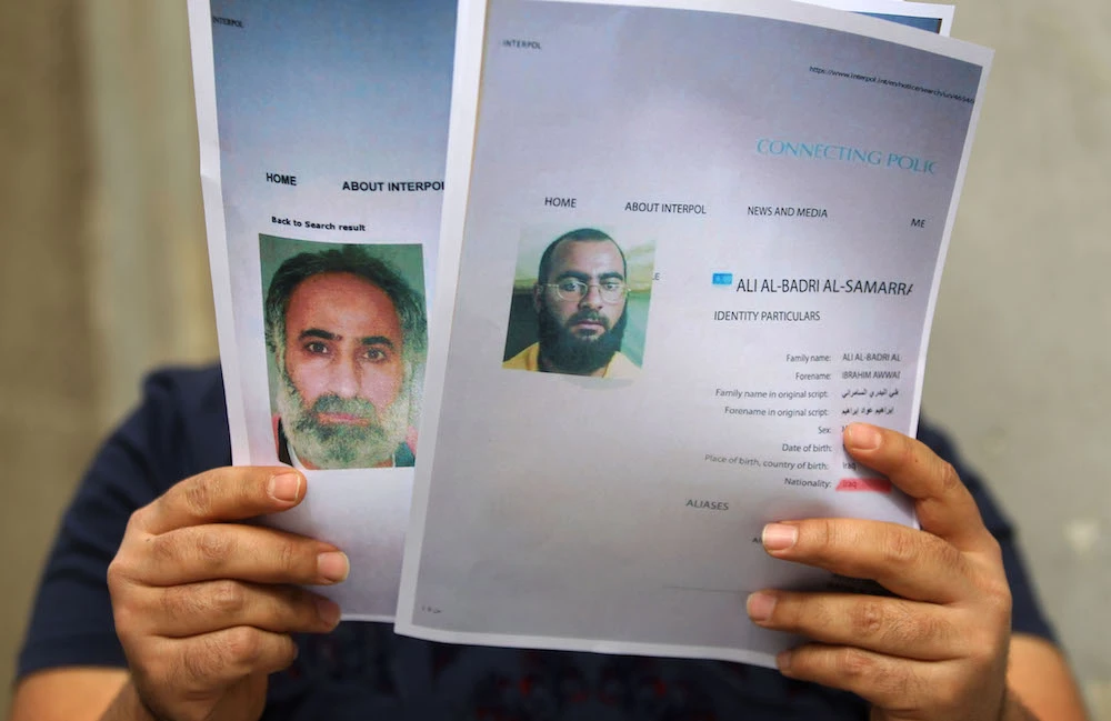 Abu Bakr Al-Baghdadi (R) and his deputy Abd Al-Rahman Al-Qaduli. Iraqi intelligence believes the Daesh leader is still alive in Syria, near the Iraq border. (AFP)