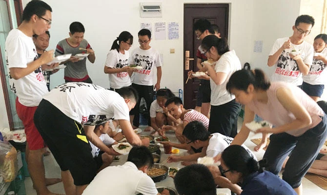 Student activists and others supporting factory workers seeking to form a labour union are seen inside an apartment in Huizhou, near Shenzhen, Guangdong province, China, in this August 23, 2018 photo. (REUTERS)