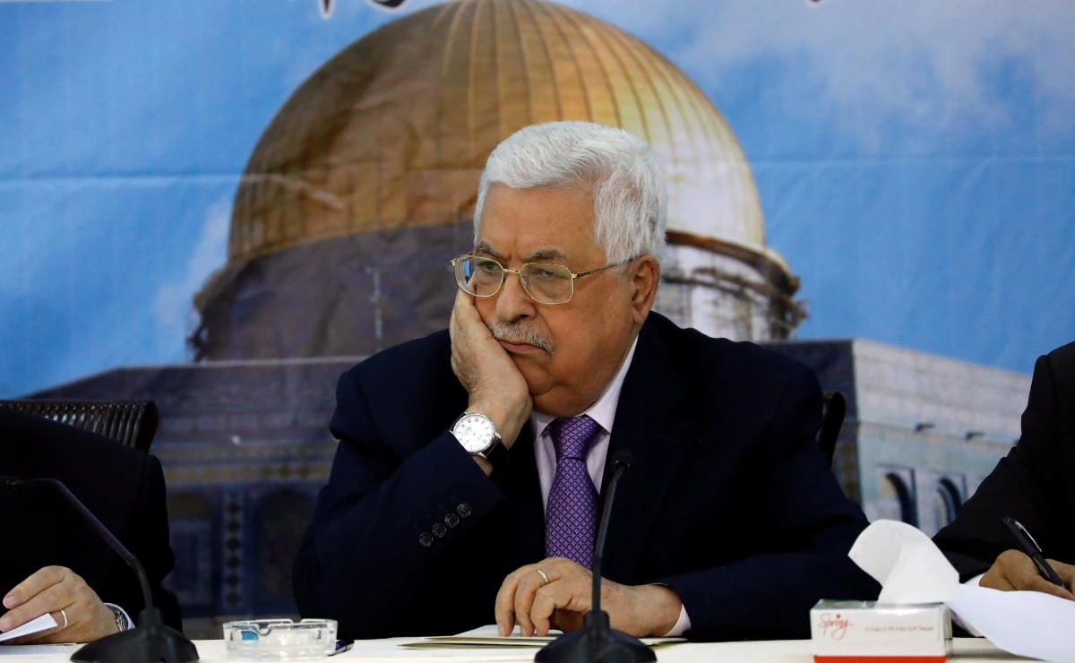 Palestinian President Mahmoud Abbas attends the meeting of the Palestinian Central Council, in Ramallah, in the occupied West Bank August 15, 2018. (Reuters)
