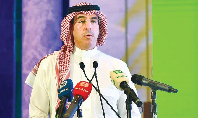 Media Minister Dr. Awwad bin Saleh Al-Awwad speaks at a ceremony in Jeddah. (SPA)