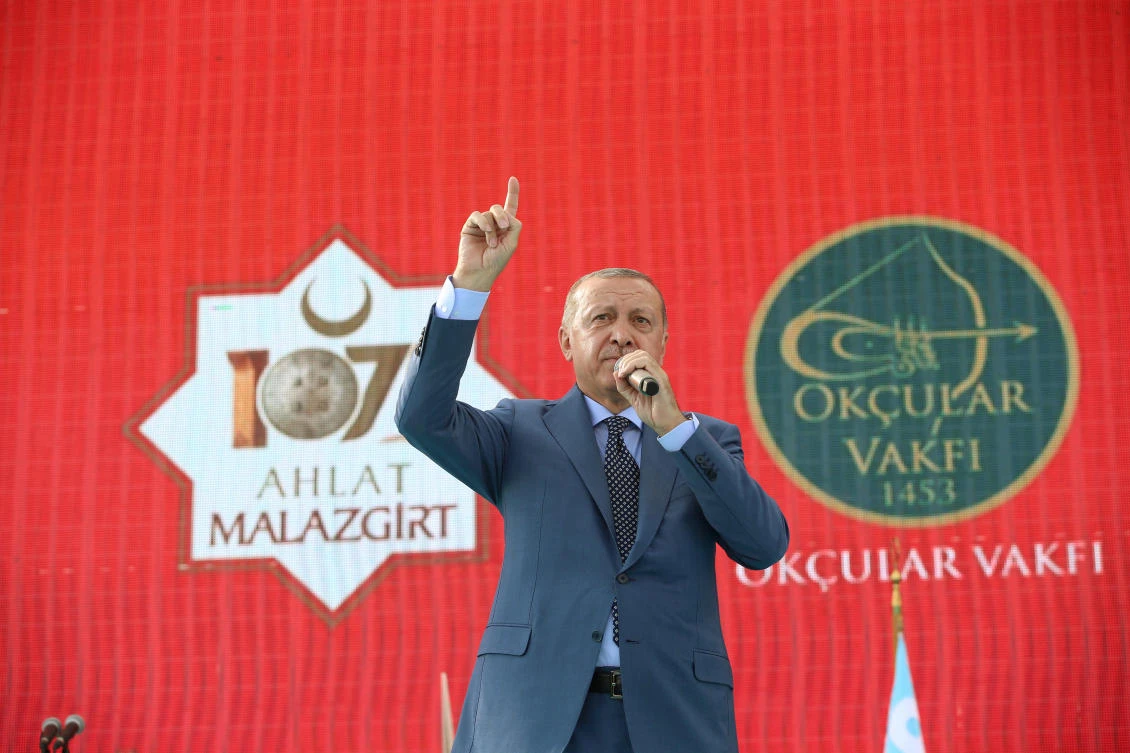 Turkish President Tayyip Erdogan makes a speech during a ceremony in the eastern city of Mus, Turkey August 26, 2018. (Reuters)