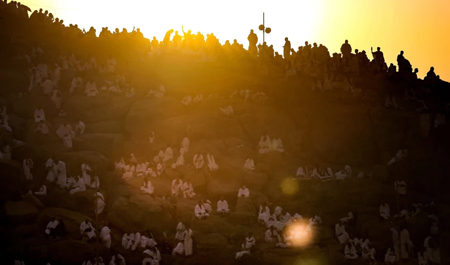 Muslim pilgrims gather on Mount Arafat. (AFP)