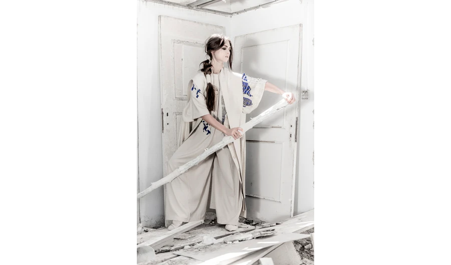 An outfit designed by Hala Kaiksow.