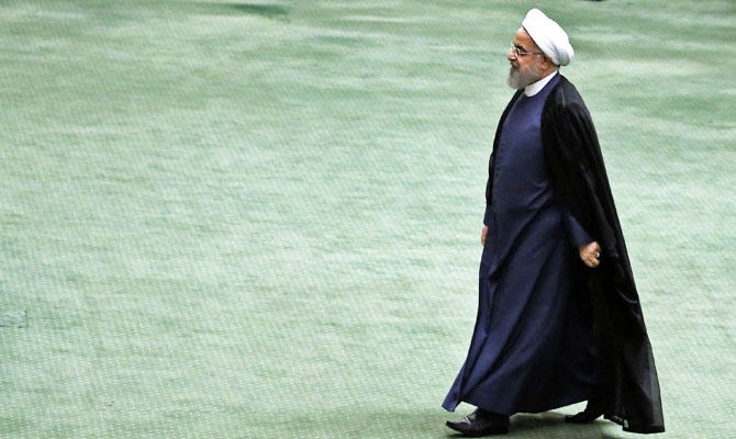 President Hassan Rouhani arrives at the Iranian Parliament in the capital Tehran, on August 28, 2018. (AFP)