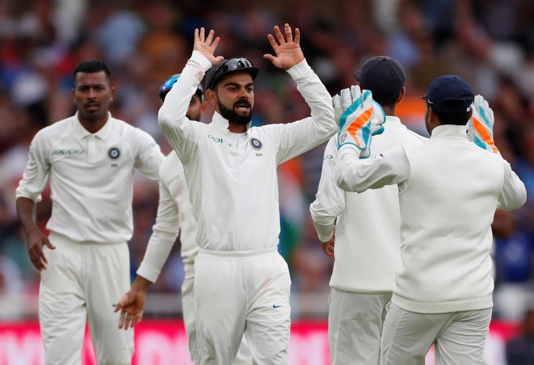 India's Virat Kohli celebrates a wicket against England at Trent Bridge. (Action Images via Reuters)