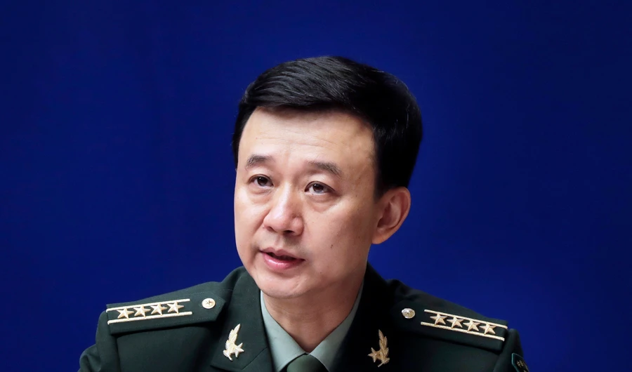In this July 24, 2017, file photo, China's defense ministry spokesman Wu Qian speaks during a news conference at the State Council Information Office in Beijing. (AP)