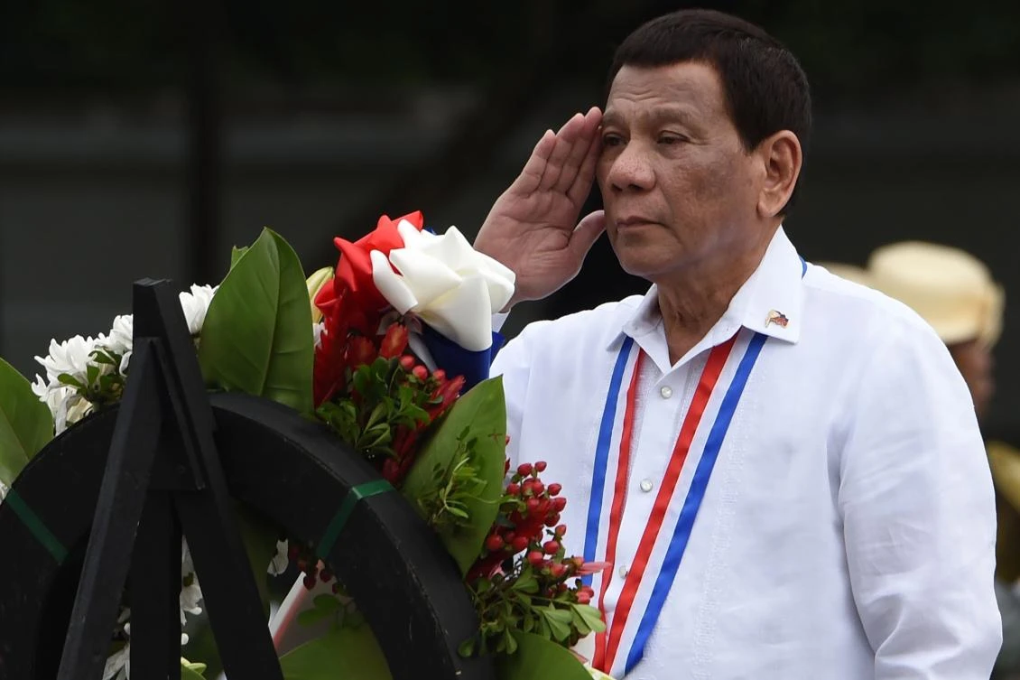 Philippines' President Rodrigo Duterte salutes during a wreath-laying ceremony to commemorate the National Heroes' Day at the Heroes Cemetery in Manila on August 27, 2018. (File/AFP)