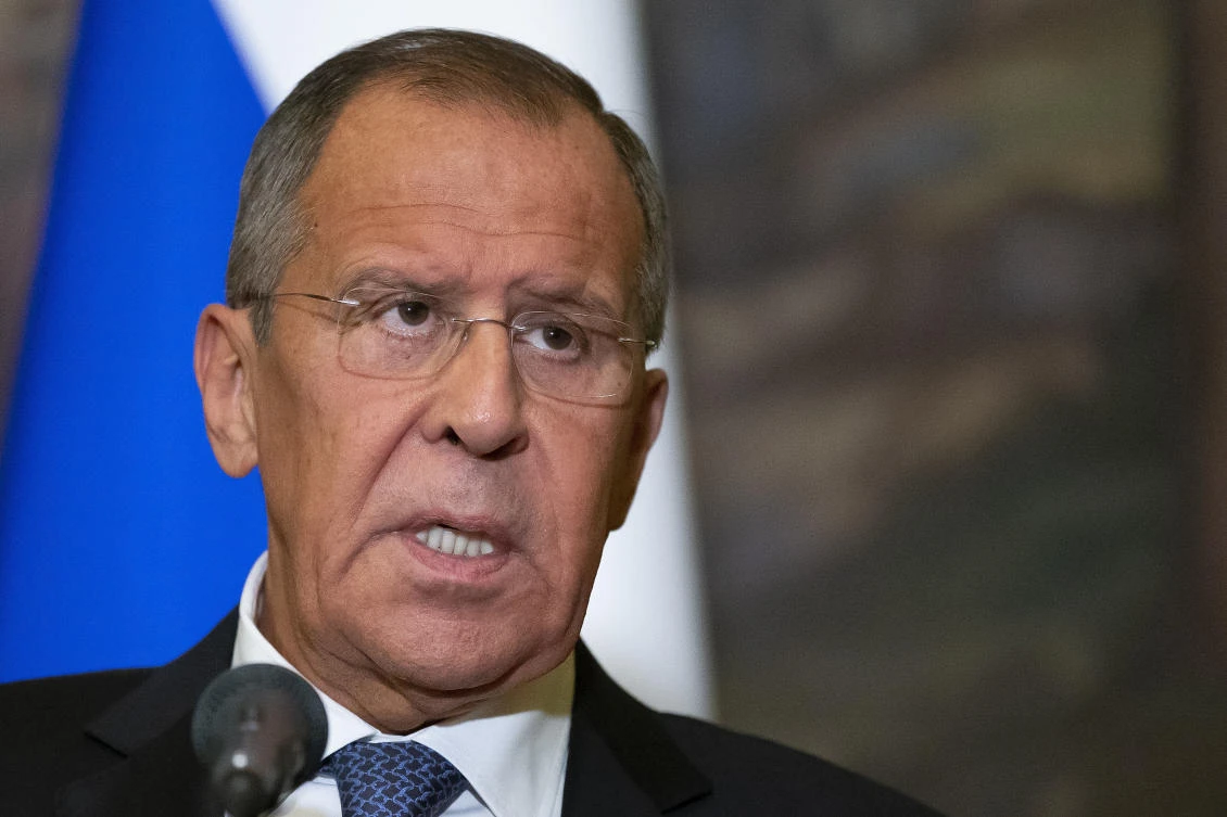 Russian Foreign Minister Sergey Lavrov speaks to the media during a news conference. (File/AP)
