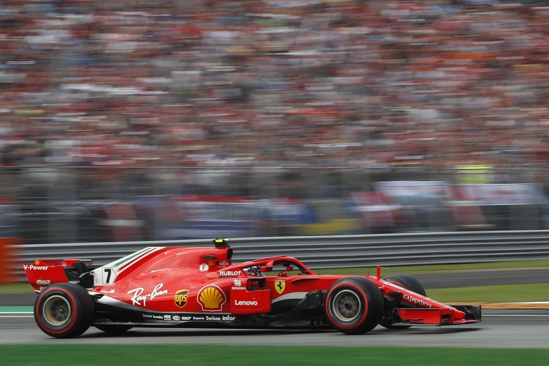 Ferrari driver Kimi Raikkonen of Finland steers his car during the qualifying session at the Monza racetrack, in Monza, Italy, Saturday, Sept. 1, 2018. The Formula One race will be held on Sunday. (AP Photo/Antonio Calanni)