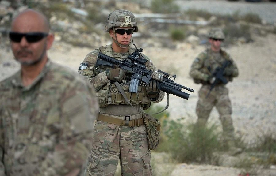 US soldiers part of NATO patrol during the final day of a month long anti-Taliban operation by the Afghan National Army (ANA) in various parts of eastern Nangarhar province, at an Afghan National Army base in Khogyani district. (File/AFP)