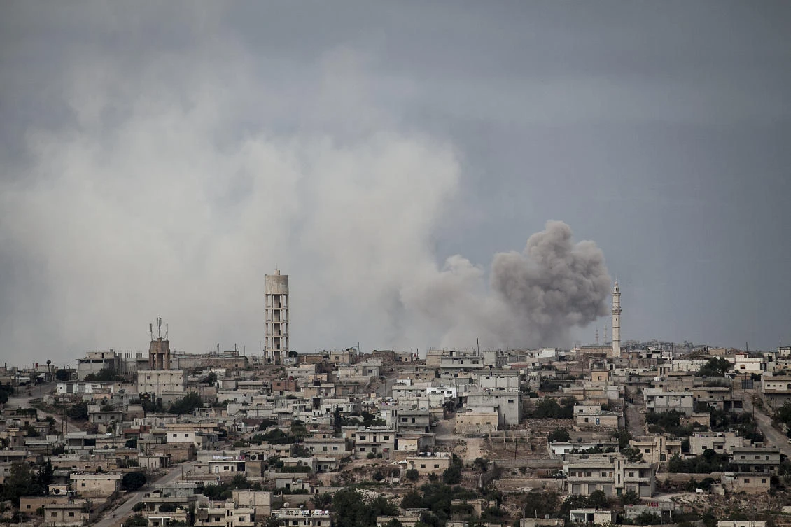 The campaign for Idlib, above, the opposition’s only remaining stronghold in the country, is likely to be the last major theater of battle after seven years of brutal civil war. (AP)