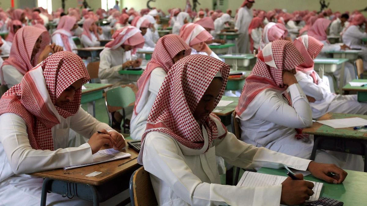 Secondary students sit for an exam in a government school in Riyadh. (File photo: Reuters)