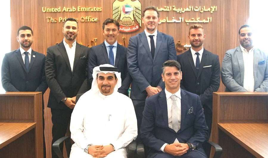 Leading the signing was SEED Group CEO Hisham Al-Gurg, seated left.
