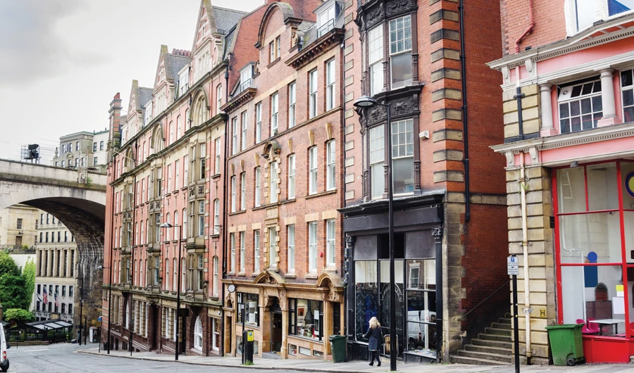 A general view of a street in Newcastle City Center. (Shutterstock)
