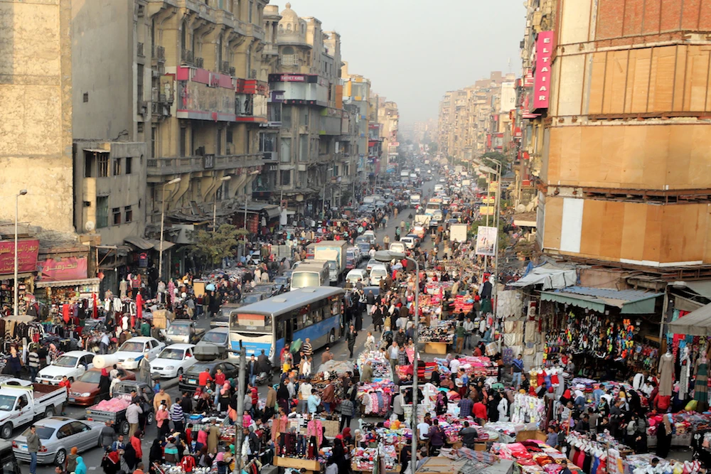 Al-Attaba near central Cairo. The Egyptian capital is regularly ranked among the world's most polluted cities. (AFP)