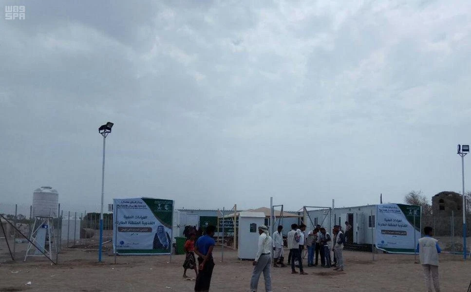 The King Salman Humanitarian Aid and Relief Center (KSRelief) launched the displaced persons camp in Bani Jaber, in Al-Khokha directorate in Hodeidah governorate. (SPA)