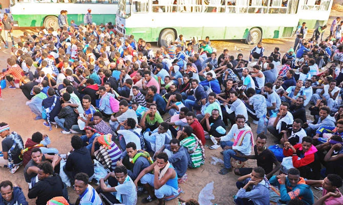 Migrants are seen after they were relocated from government-run detention centres, after getting trapped by clashes between rival groups in Tripoli, Libya September 4, 2018. (REUTERS)