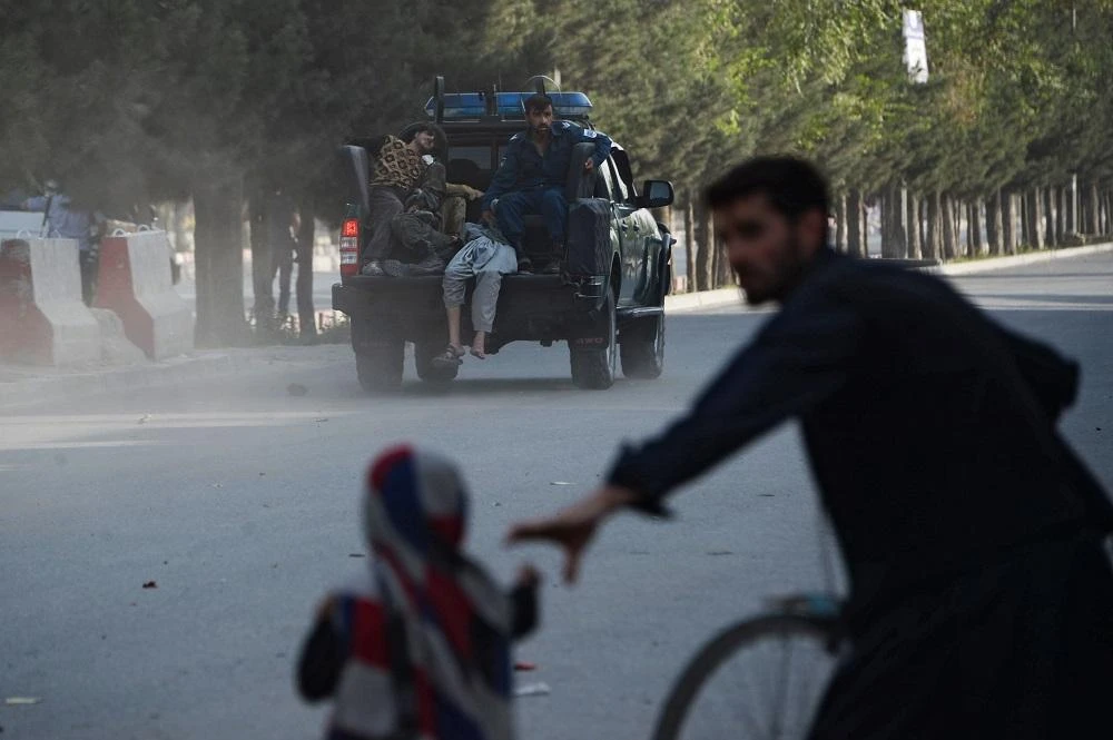 An Afghan police pickup truck transports injured victims following a suicide attack in Kabul on July 22, 2018. (File/AFP)