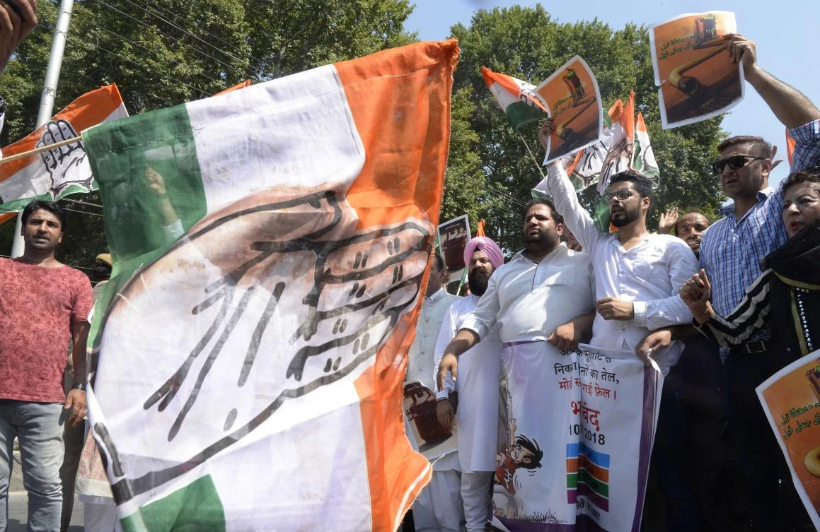 India's opposition parties led by the Indian National Congress organised nationwide strikes and protests over rising fuel prices, looking to tap into public anger against Prime Minister Narendra Modi's government ahead of a key general election next year. (AFP)