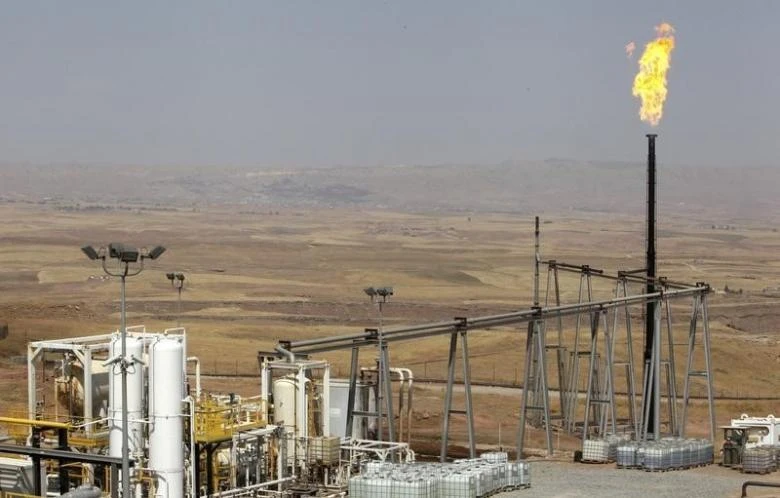 A flame rises in the Taq Taq oilfield in the Kurdistan region of Iraq. (Reuters)