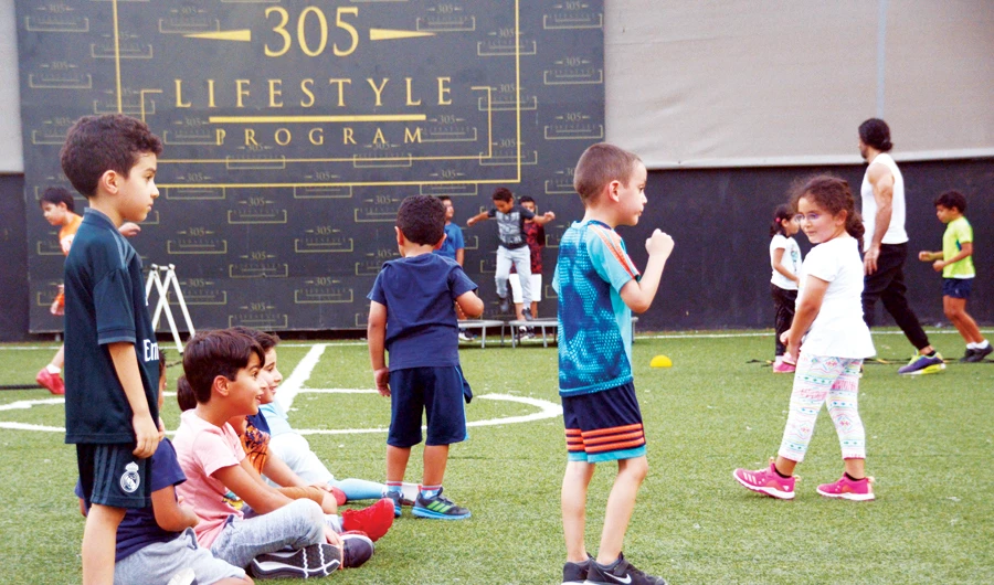 Wael Kayal coaches children at the 305 Lifestyle Venue in Jeddah. (Photo/Supplied)