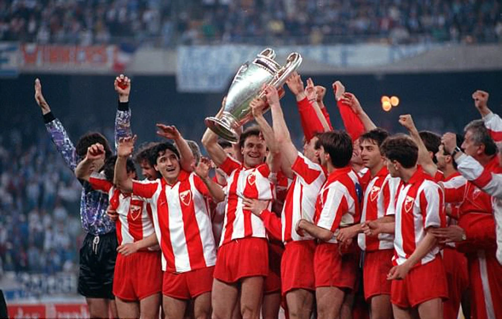 Red Star, led by talented midfielders Robert Prosinecki, Dejan Savicevic and Vladimir Jugovic, defender Sinisa Mihajlovic and striker Darko Pancev, won the Champions League in 1991. (Getty Images)