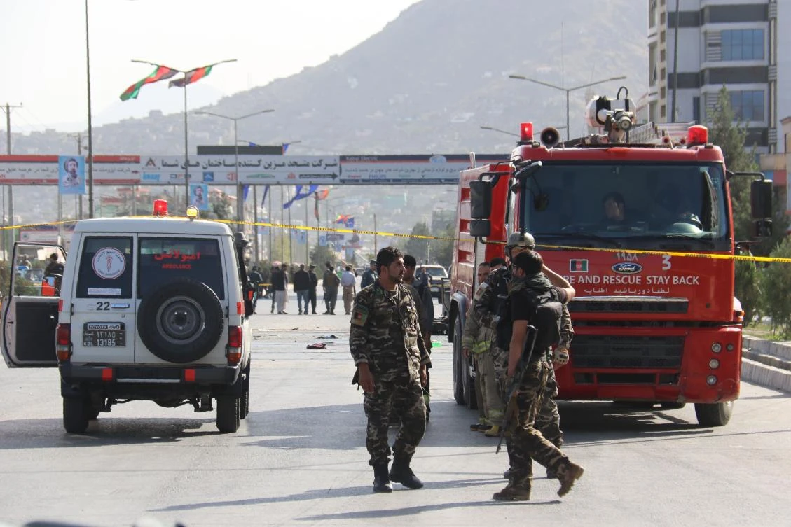 Afghan security personnel inspect a site following a suicide attack in Kabul on September 9, 2018. (File/AFP)